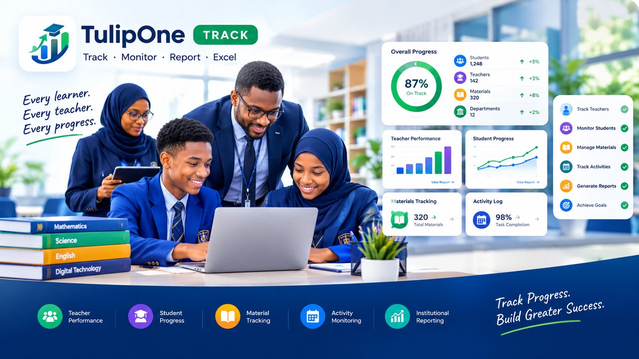 TulipOne Track — teacher performance, student progress and material tracking
